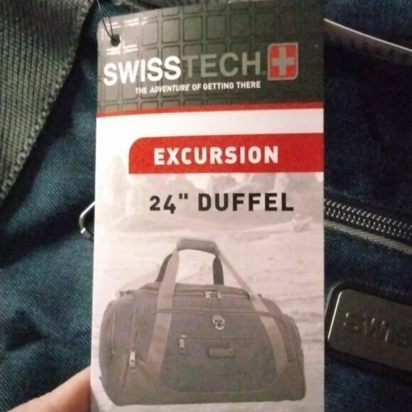 SwissTech Excursion Blue 24" Travel Duffel Bag NWT.  10.5"x24"x12". - Picture 6 of 7